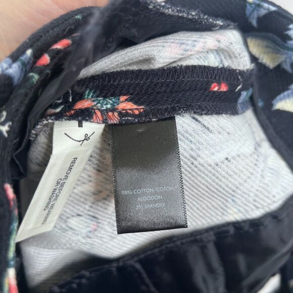 Ann Taylor Navy Floral Print Devin Fit Cotton Ankle Pant Garden Party Size 2/SM - Picture 9 of 11